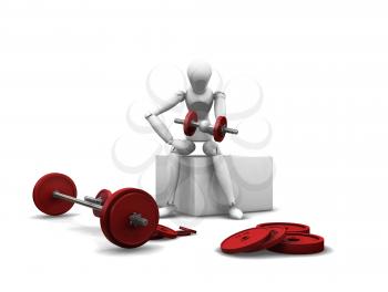 Royalty Free Clipart Image of a Guy Doing Bicep Curls