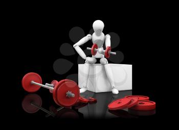 Royalty Free Clipart Image of a Person Doing Bicep Curls