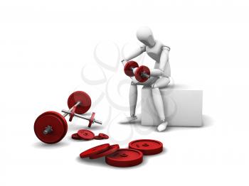 Royalty Free Clipart Image of a Person Doing Bicep Curls