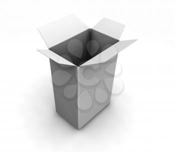 Royalty Free Clipart Image of an Open White Box