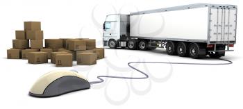 3d render of online freight order tracking