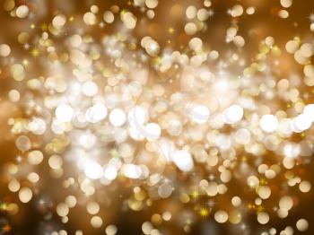 Gold Christmas background with sparkles and stars