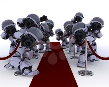 3D render of Robot Paparazzi at the red carpet