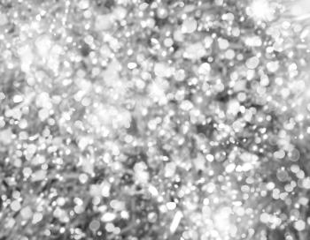 Silver Christmas background with bokeh lights 
