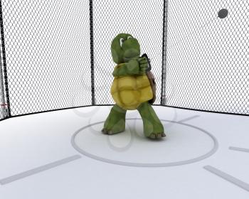 3D render of a tortoise competing in hammer tow