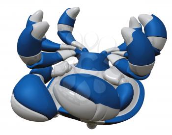 Royalty Free Clipart Image of a Robot Crab on its Back