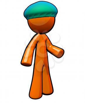 Royalty Free Clipart Image of an Orange Man Doctor