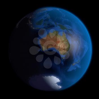 Earth Globe Australia. 3d Render using NASA texture maps.