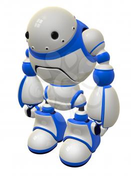 Security robot standing ready to defend. But who would want to fight a robot this cute?
