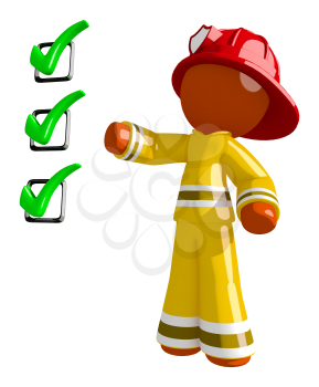 Orange Man Firefighter Safety Checklist