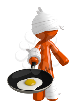 Personal Injury Victim Frying an Egg