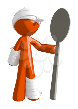 Personal Injury Victim Holding a Large Spoon