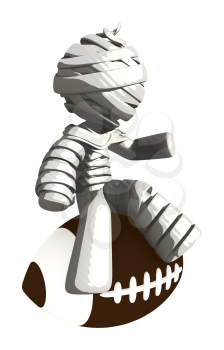 Mummy or Personal Injury Concept Sitting on Football