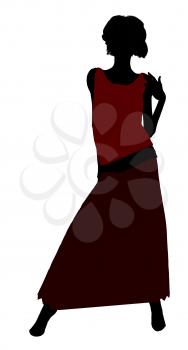 Royalty Free Clipart Image of a Woman in a Long Skirt