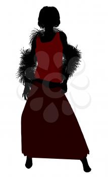 Royalty Free Clipart Image of a Woman With a Boa
