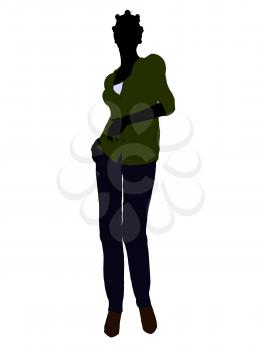 Royalty Free Clipart Image of a Woman in Casual Clothes