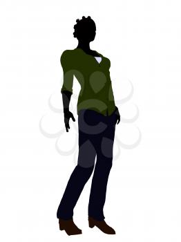 Royalty Free Clipart Image of a Woman in a Casual Clothes