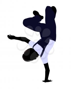Royalty Free Clipart Image of a Boy Doing a Flip