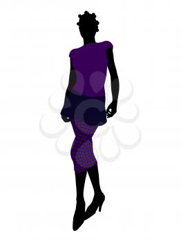 Royalty Free Clipart Image of a Woman in Purple
