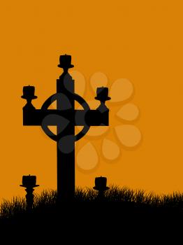 Royalty Free Clipart Image of a Grave Marker