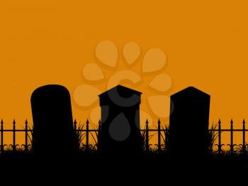 Royalty Free Clipart Image of a Graveyard