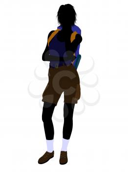 Royalty Free Clipart Image of a Female Hiker