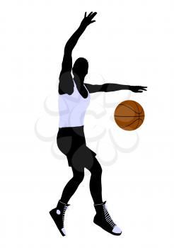 Royalty Free Clipart Image of a Basketball Player
