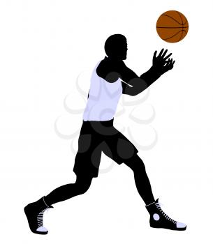 Royalty Free Clipart Image of a Basketball Player