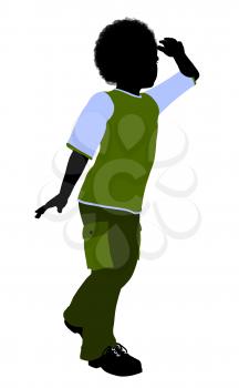 Royalty Free Clipart Image of a Boy Looking