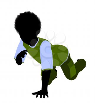Royalty Free Clipart Image of a Boy on His Hands and Knees