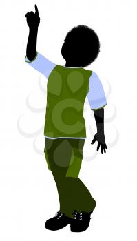 Royalty Free Clipart Image of a Boy Pointing Up