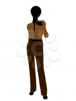 Royalty Free Clipart Image of a Woman in Brown Clothes