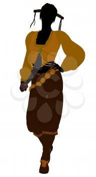 Royalty Free Clipart Image of a Female Pirate