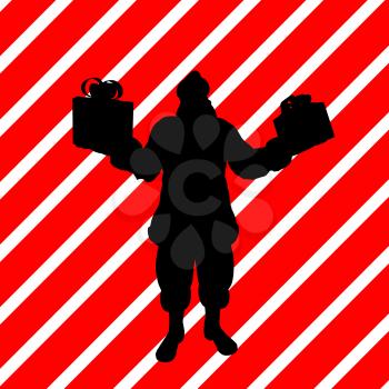Royalty Free Clipart Image of Santa With Gifts