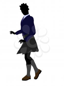 Royalty Free Clipart Image of a Girl in a School Uniform