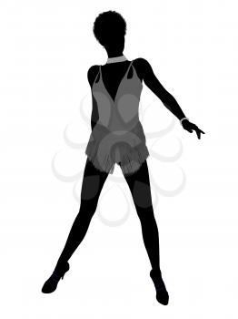 Royalty Free Clipart Image of a Woman in a Short Outfit and High Heels