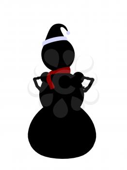 Royalty Free Clipart Image of a Black Snowman