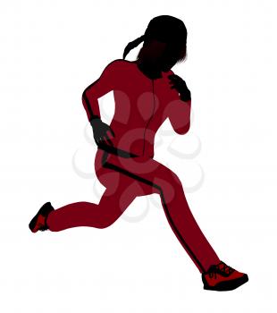 Royalty Free Clipart Image of a Female Runner
