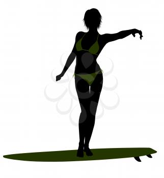 Royalty Free Clipart Image of a Surfer Girl