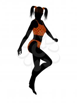 Royalty Free Clipart Image of a Woman in a Swimsuit