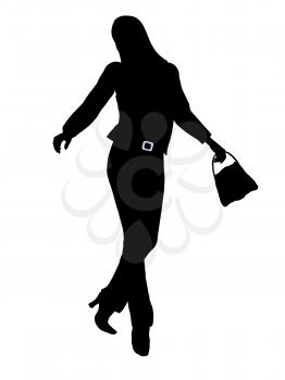 Royalty Free Clipart Image of a Woman With a Purse