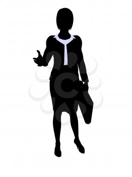 Royalty Free Clipart Image of a Woman in a Business Suit With a Briefcase