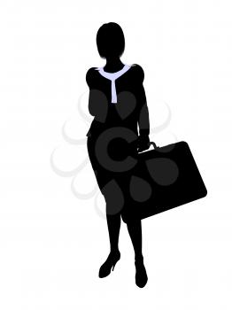 Royalty Free Clipart Image of a Woman in a Suit With a Briefcase