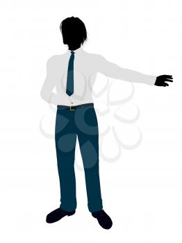 Royalty Free Clipart Image of a Young Man in a Shirt and Tie