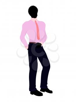 Royalty Free Clipart Image of a Young Man in a Tie