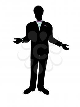 Royalty Free Clipart Image of a Man in a Tux