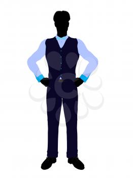 Business man silhouette illustration on a white background