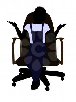 Royalty Free Clipart Image of a Little Boy Sitting in a Chair