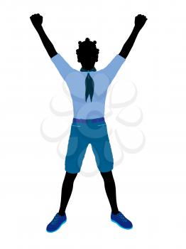Royalty Free Clipart Image of a Girl With Her Arms Up