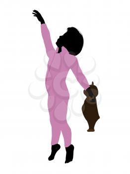 Royalty Free Clipart Image of a Boy With a Teddy Bear